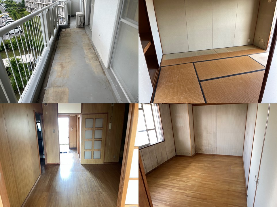 賃貸物件の遺品整理アフター。家財撤去後の何もない部屋の様子。